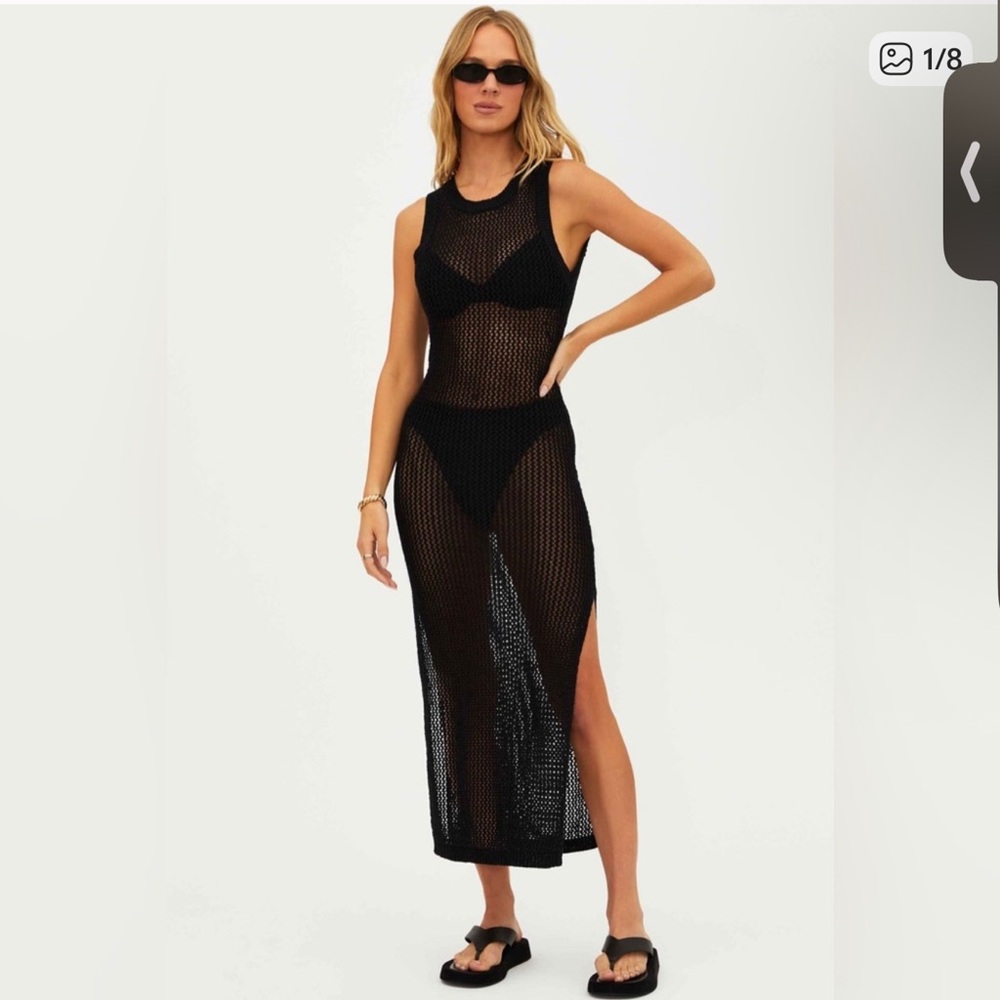 Beach Riot Black Mesh Maxi Dress